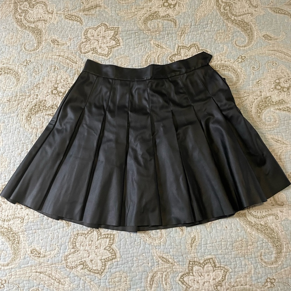 Kendall + Kyle Faux Leather Skirt School Girl Style